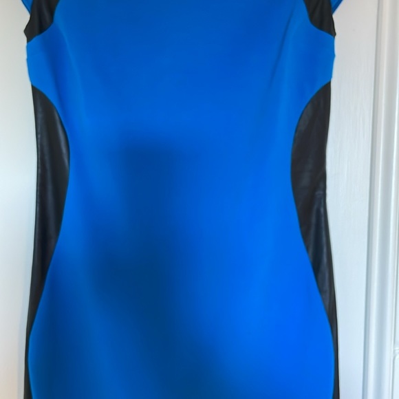 NWT Diane Von Furstenberg Pele Knit Dress with Leather Panels - Picture 2 of 12